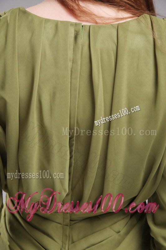 Brand New Column Sheath V-neck Mini-length Olive Green Wedding Guest Dresses