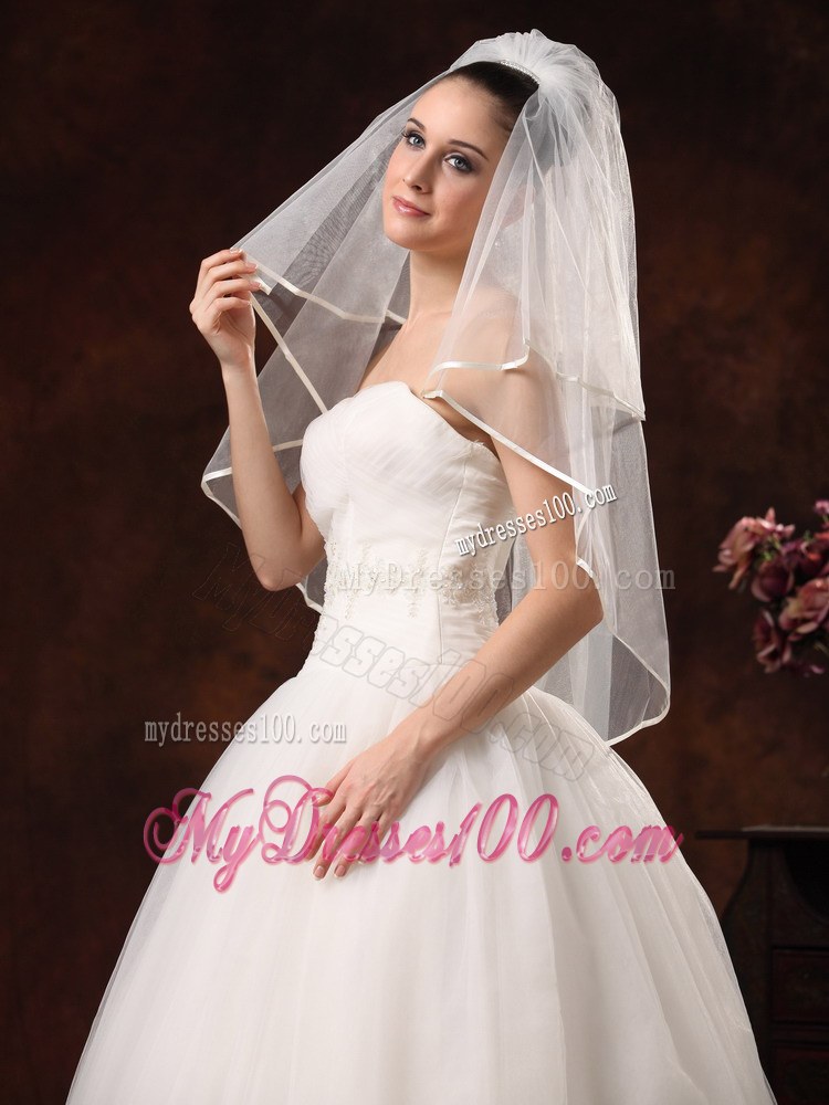 2 Layers Elbow Length Beautiful Wedding Veil