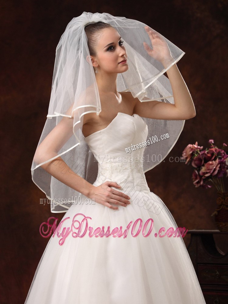 2 Layers Elbow Length Beautiful Wedding Veil