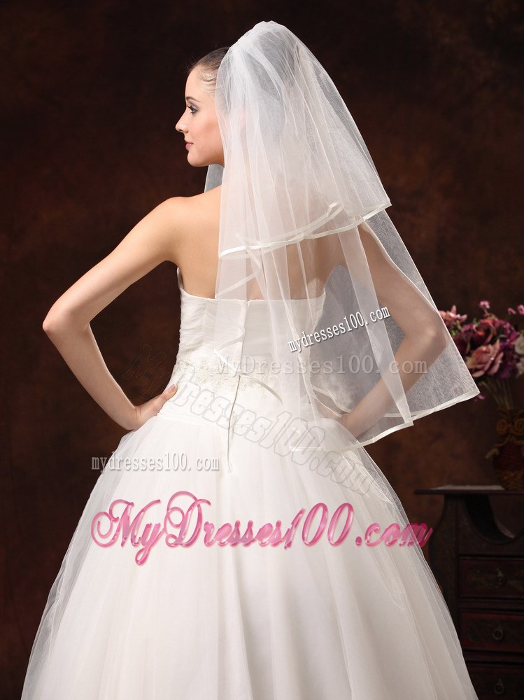 2 Layers Elbow Length Beautiful Wedding Veil