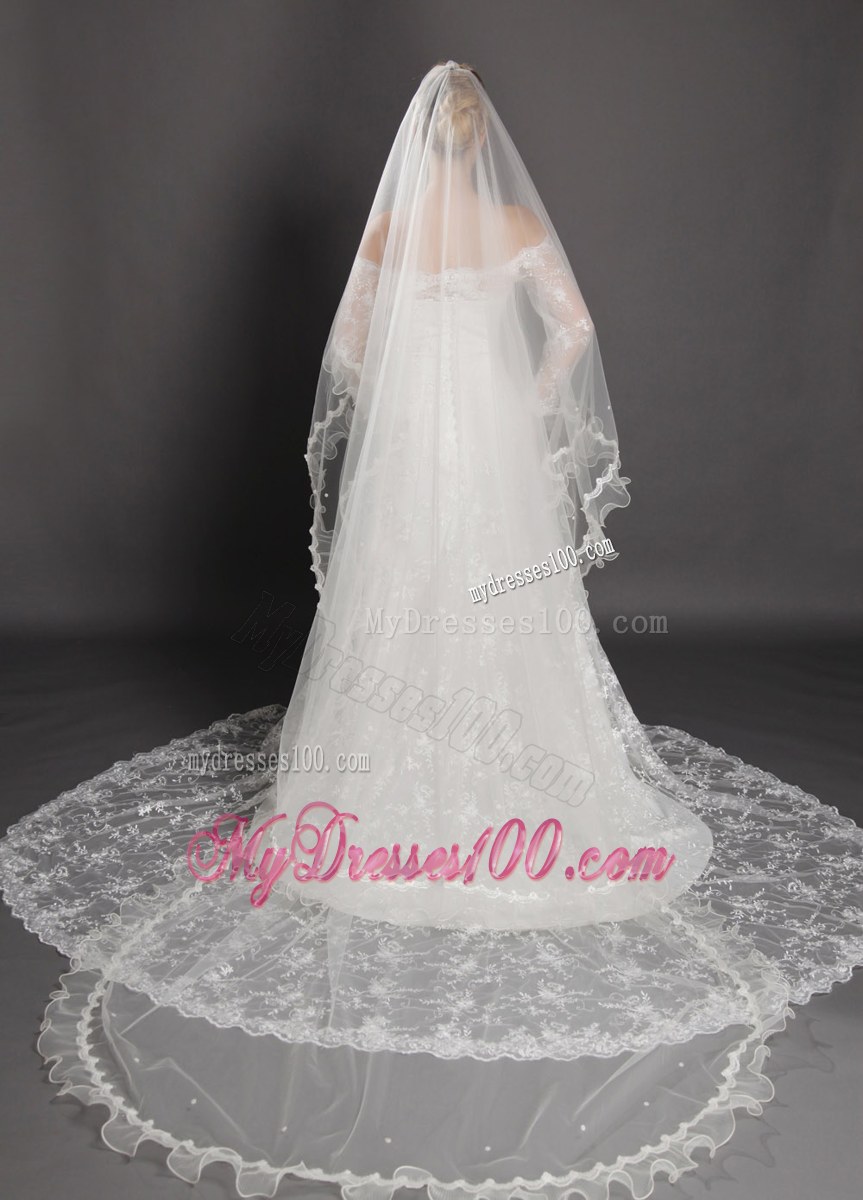 Beading Tulle Graceful Wedding Veil