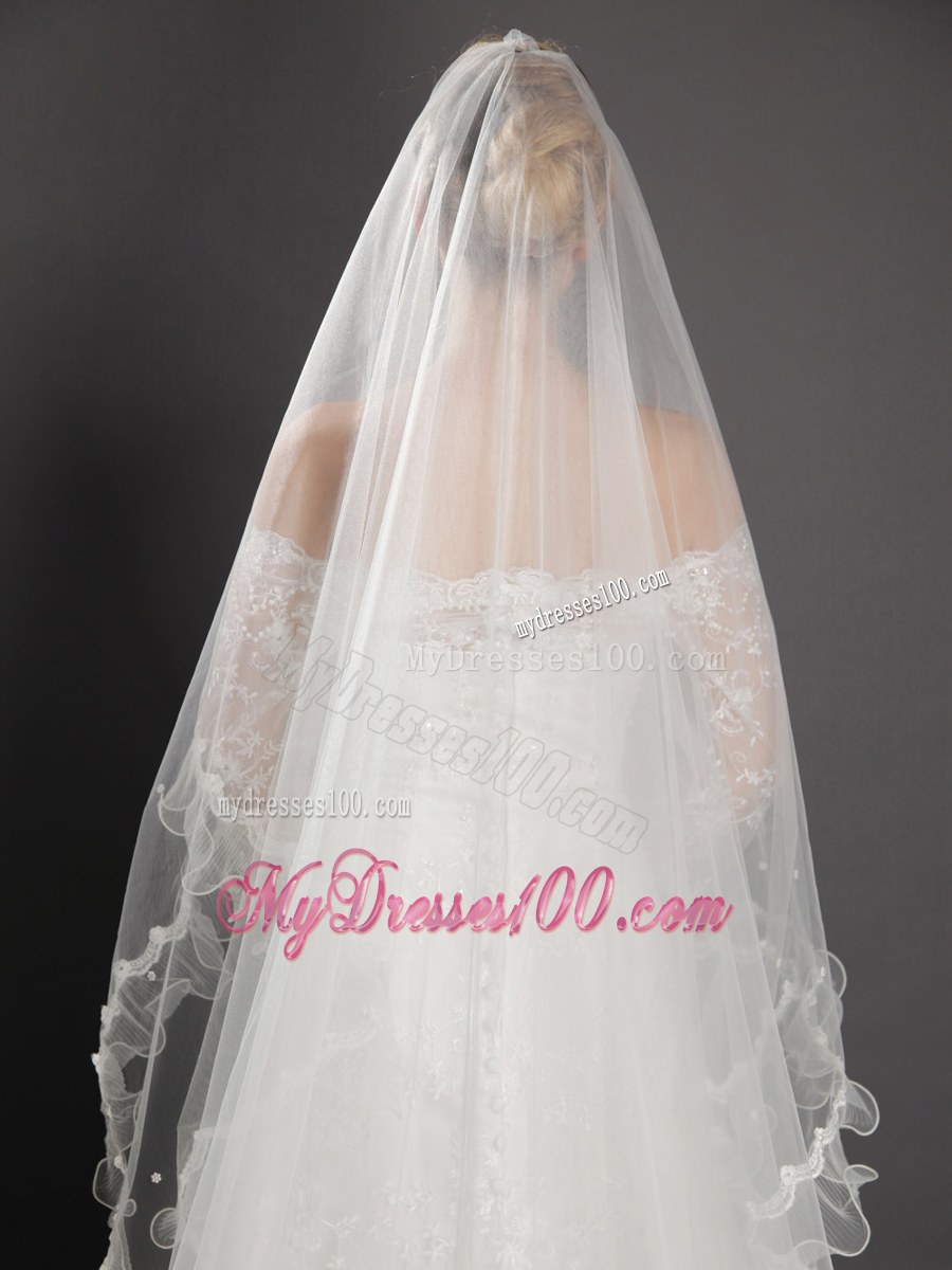 Beading Tulle Graceful Wedding Veil