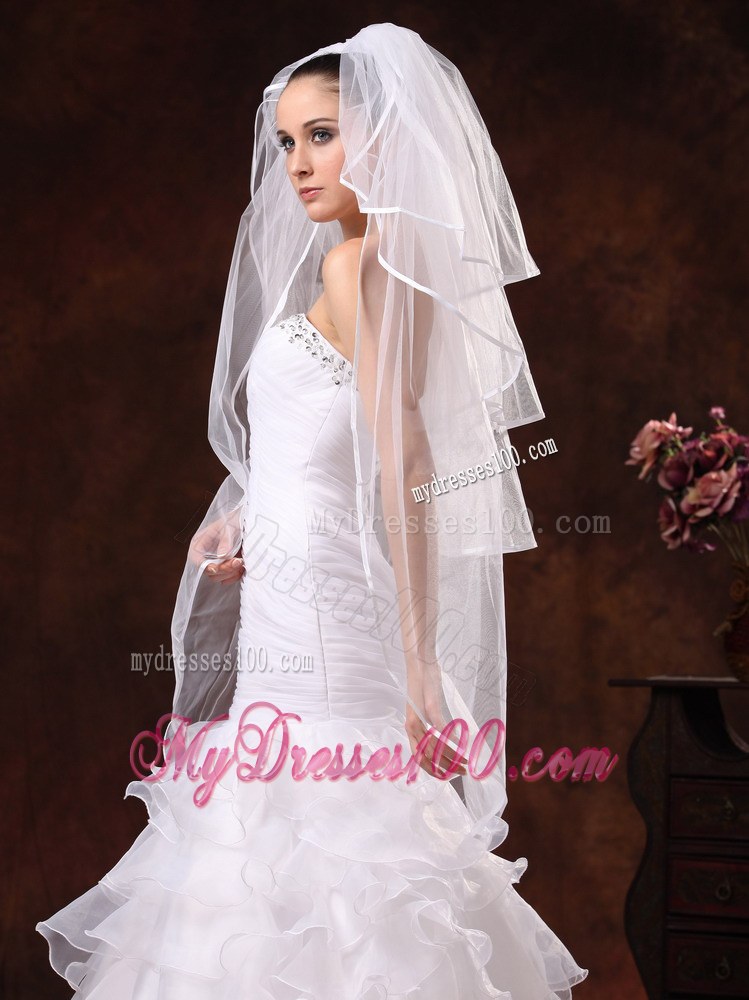 Beautiful Four-tier Organza Wedding Veil