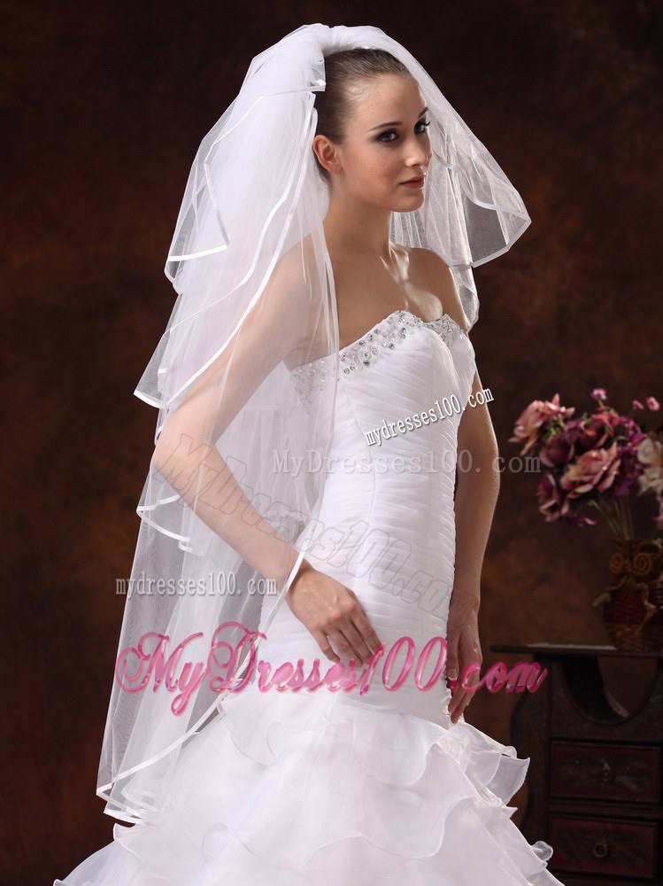 Beautiful Four-tier Organza Wedding Veil