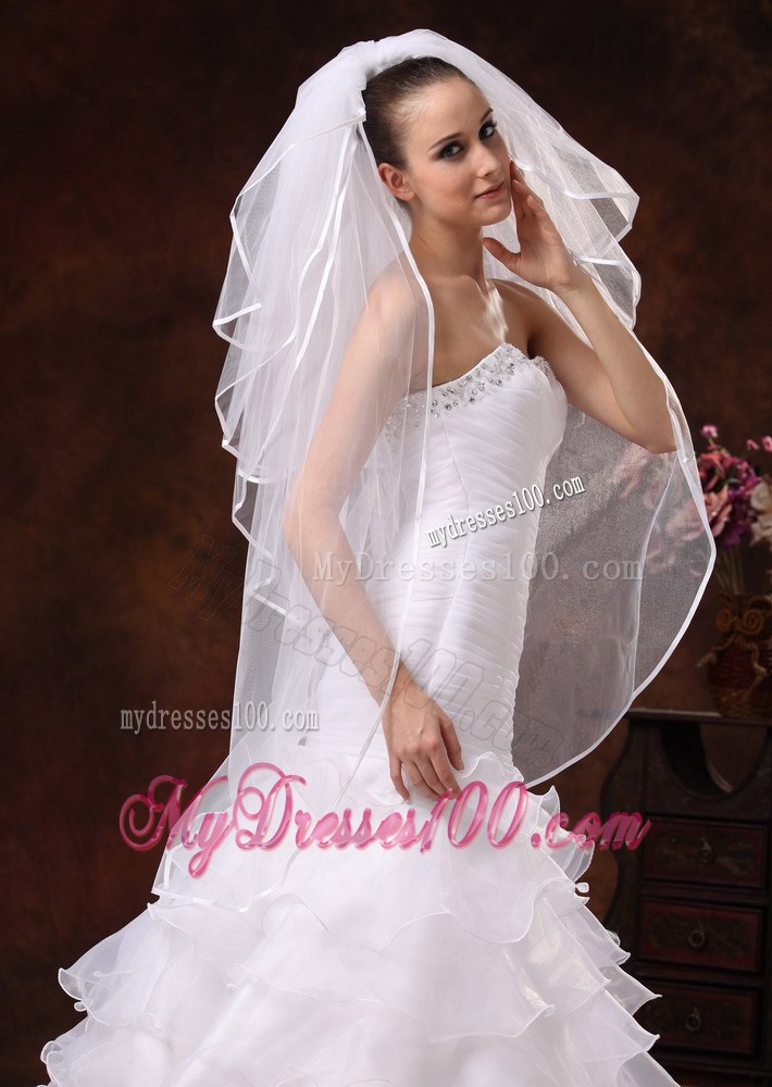 Beautiful Four-tier Organza Wedding Veil
