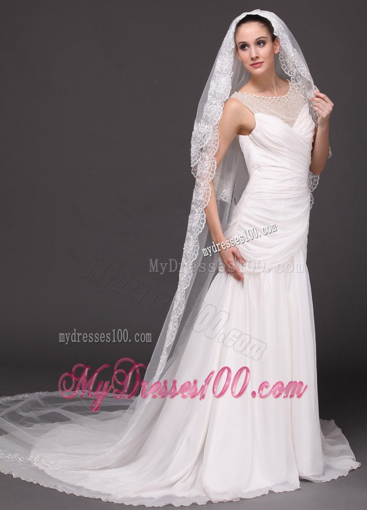 Bridal Veils For Wedding With Two-tier Lace