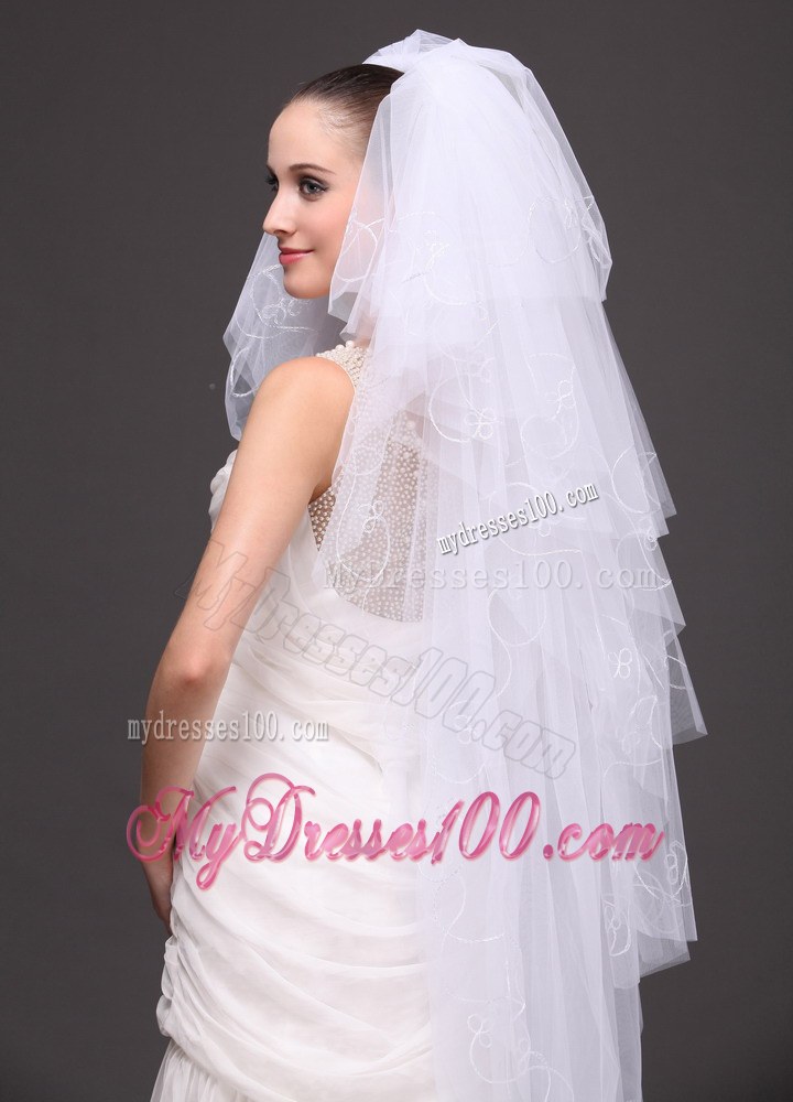 Embroidery With Tulle Bridal Veil On Sale