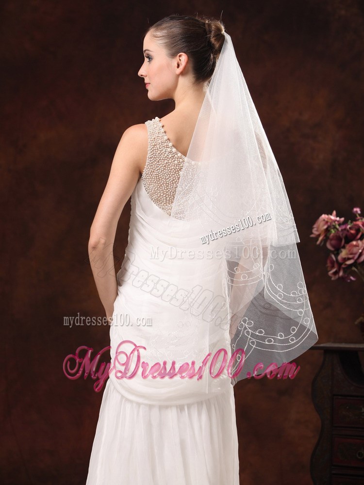 Fairy Embroidery Organza Wedding Veil