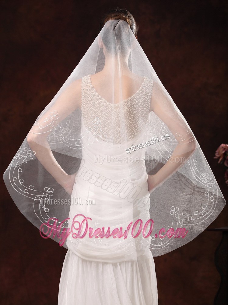 Fairy Embroidery Organza Wedding Veil