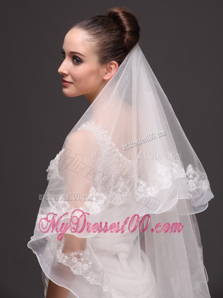 Fashion Best Wedding Veils With Appliques Hot Saling