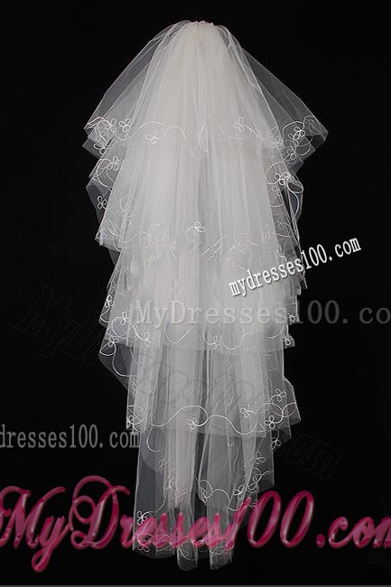 Five Layers Tulle For Fingertip Veil