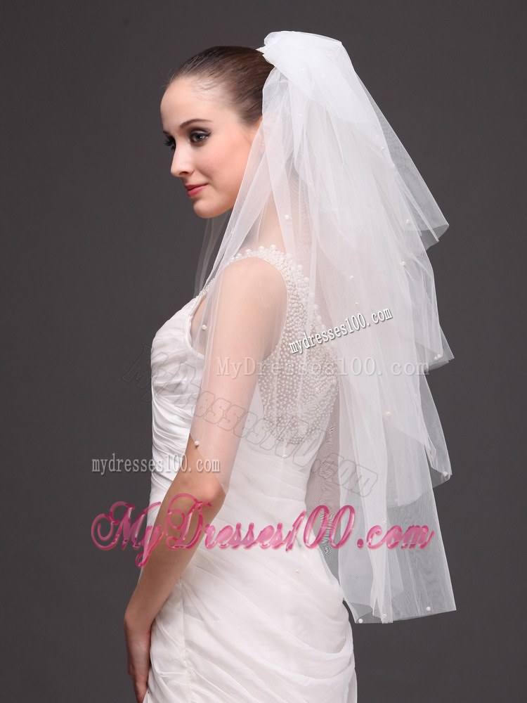 Four-tier Tulle Wedding Veil With Cut Edge