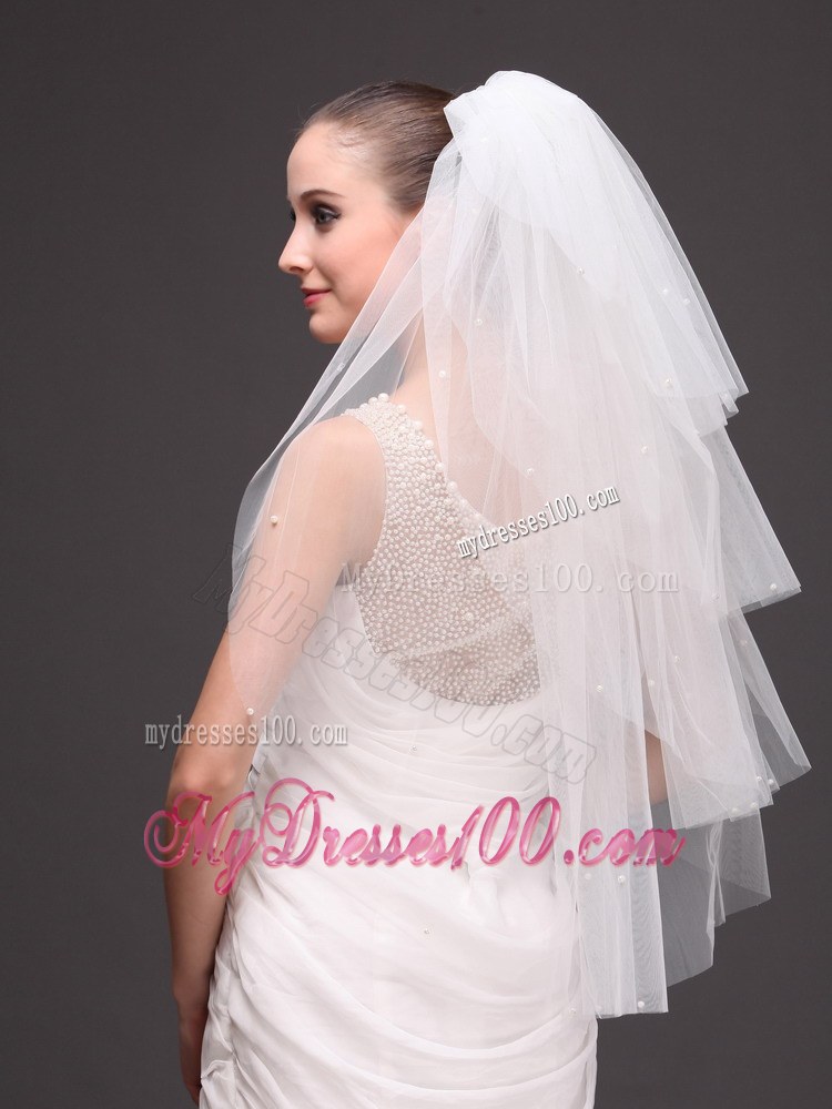 Four-tier Tulle Wedding Veil With Cut Edge