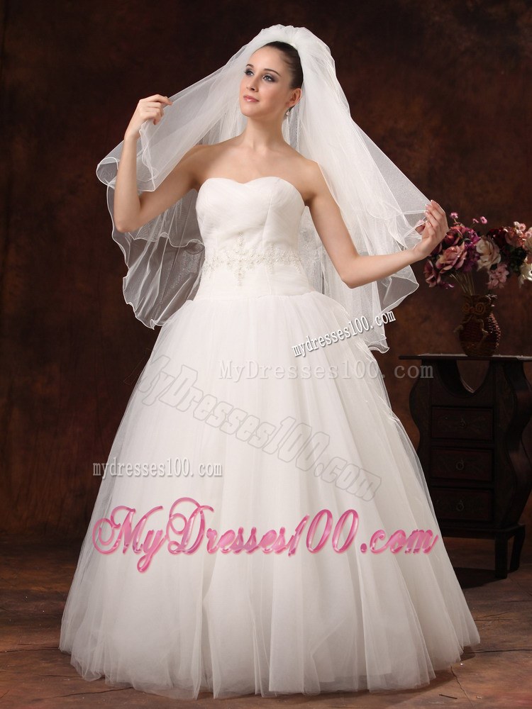 Inspired Layer Ribbon Edge Organza Bridal Veil
