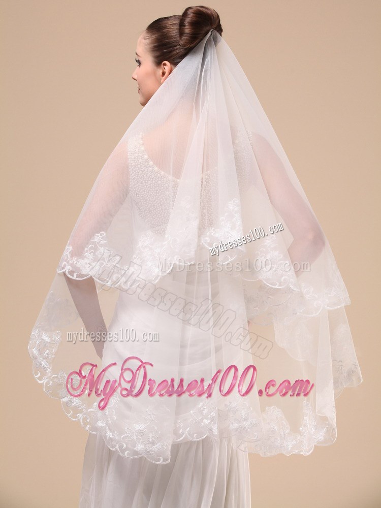 Lace Appliques Tulle Graceful Wedding Veil