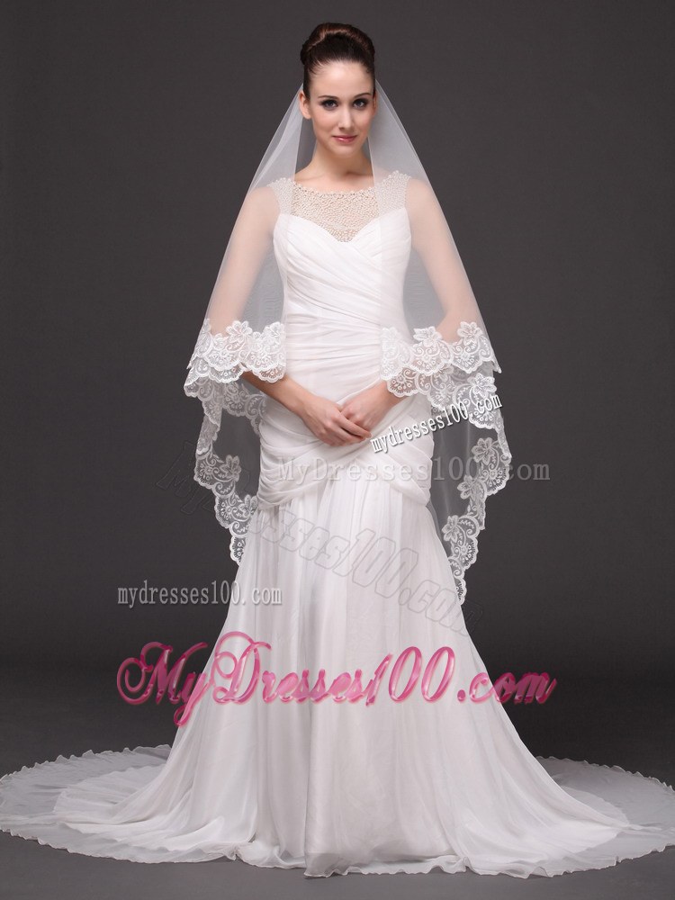 Lace Appliques Tulle Graceful Wedding Veil