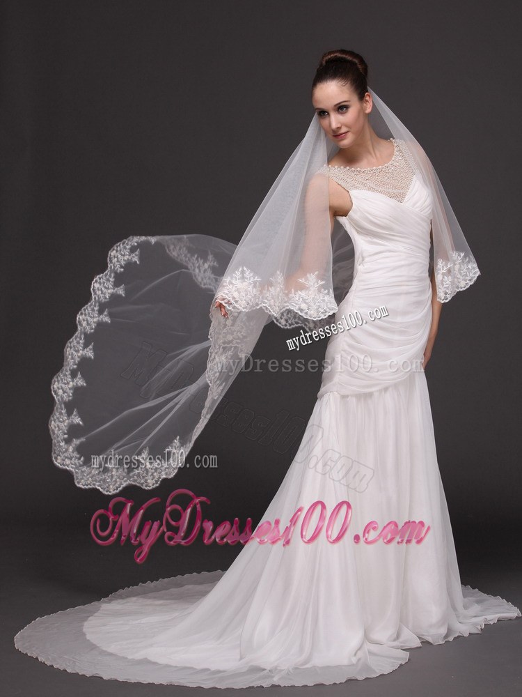 Lace Appliques Tulle Graceful Wedding Veil