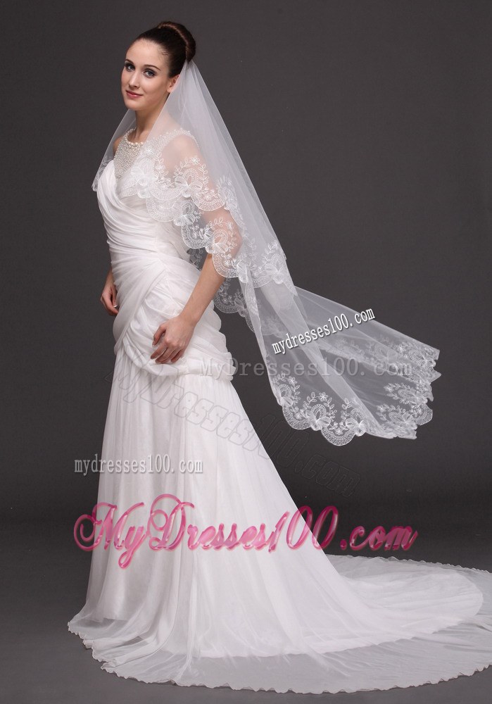 Lace Popular Tulle Bridal Veil For Wedding