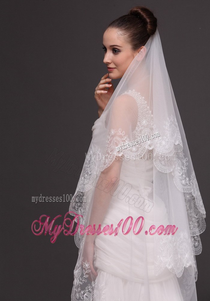 Lace Popular Tulle Bridal Veil For Wedding