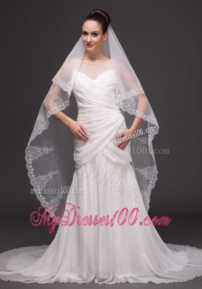Lace Tulle Classic Bridal Veil For Wedding