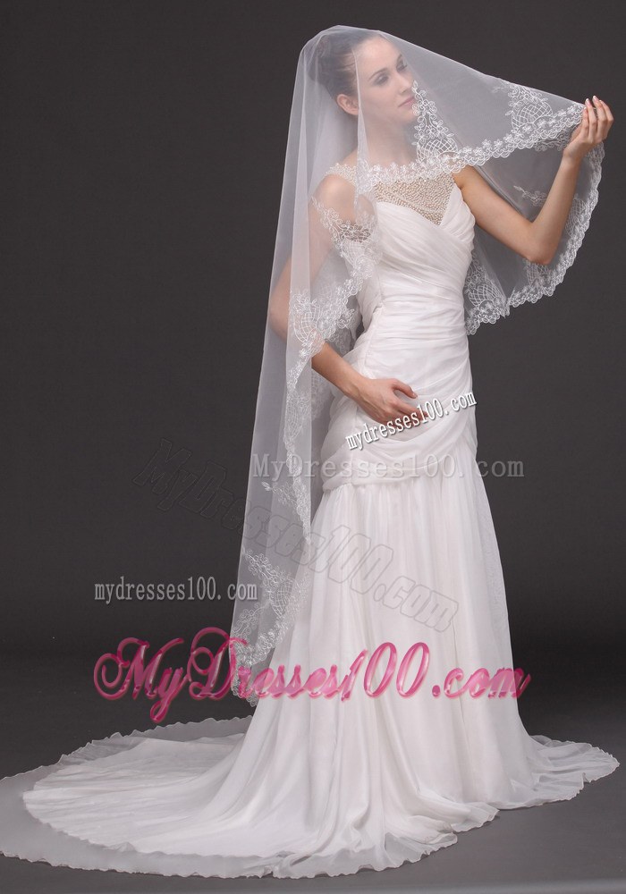 Lace Tulle Classic Bridal Veil For Wedding