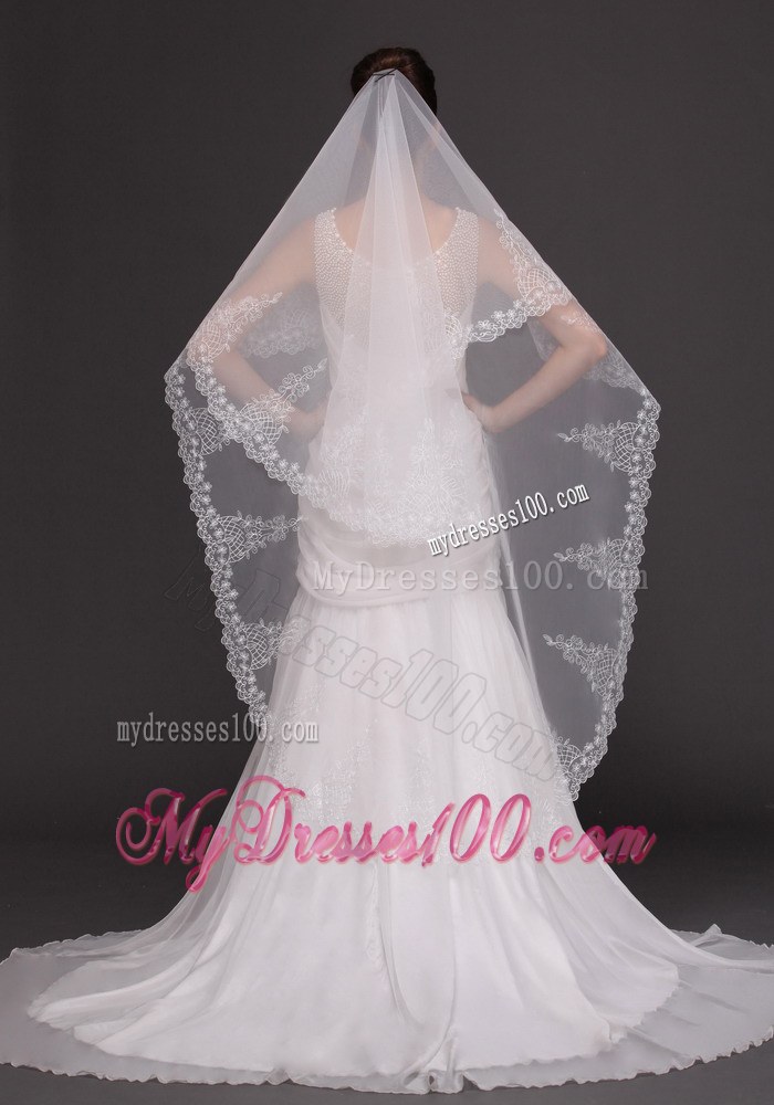 Lace Tulle Classic Bridal Veil For Wedding