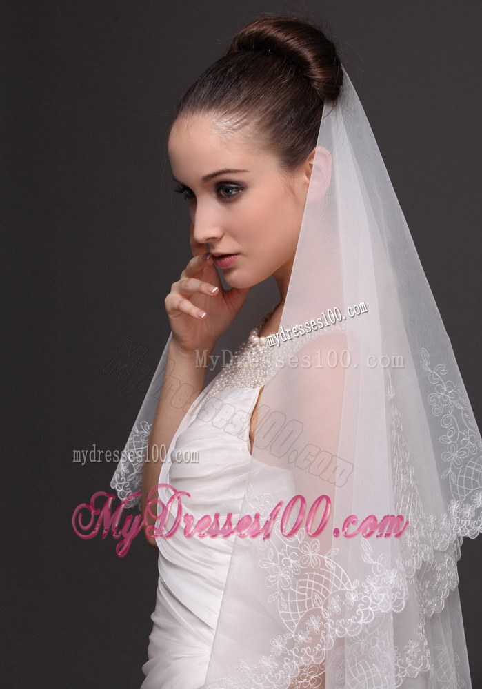 Lace Tulle Classic Bridal Veil For Wedding
