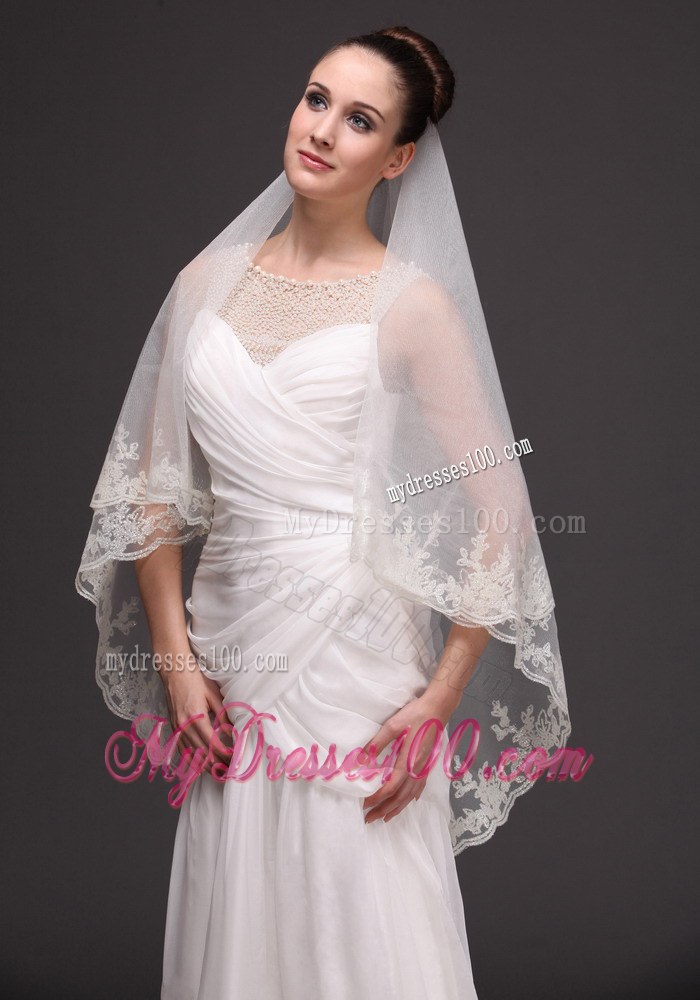 Lace Tulle Discount Bridal Veils For Wedding