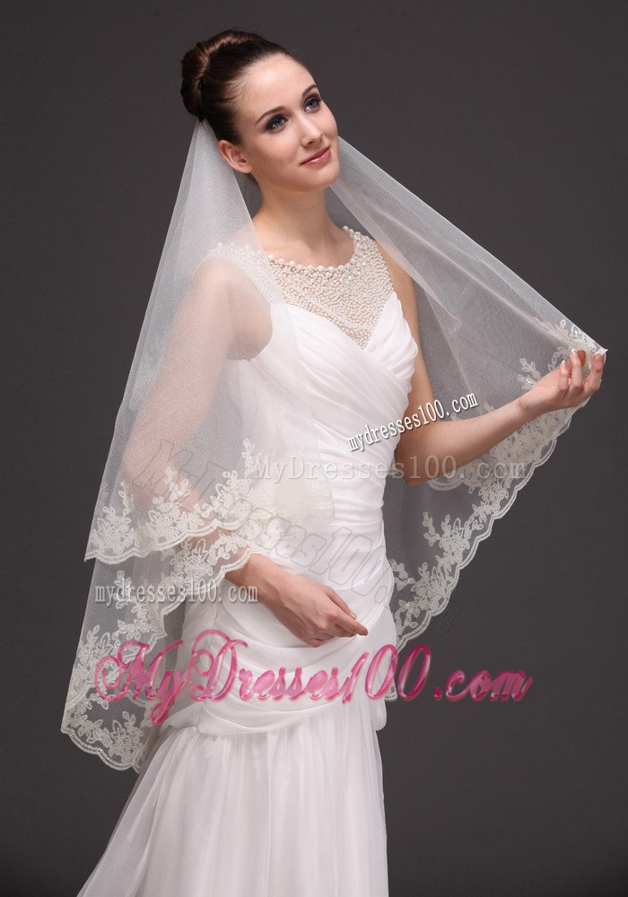 Lace Tulle Discount Bridal Veils For Wedding