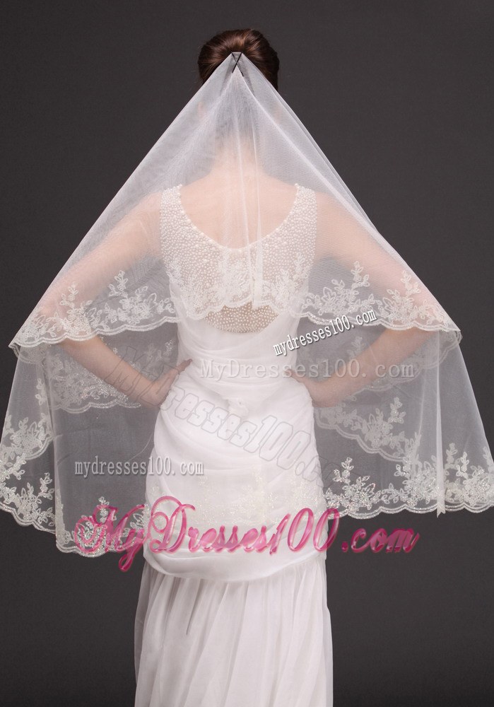 Lace Tulle Discount Bridal Veils For Wedding