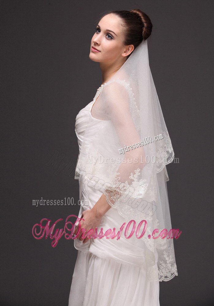 Lace Tulle Discount Bridal Veils For Wedding