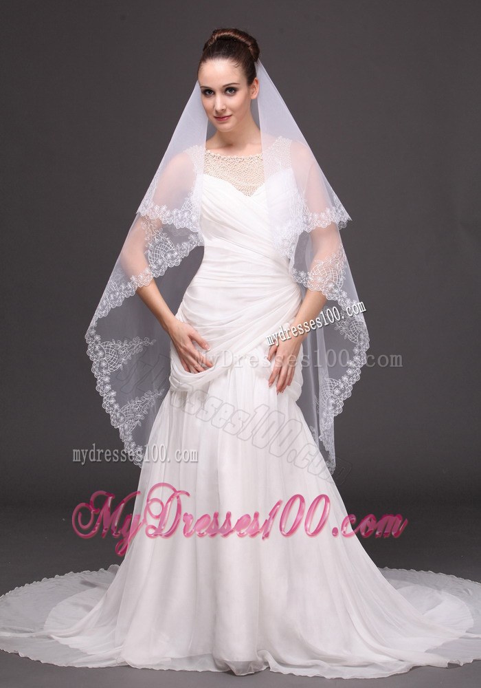 Lace Tulle Fashionable Bridal Veil For Wedding