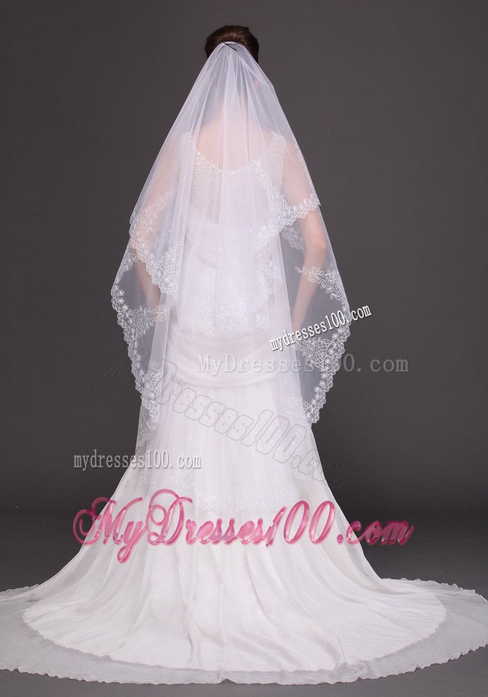 Lace Tulle Fashionable Bridal Veil For Wedding