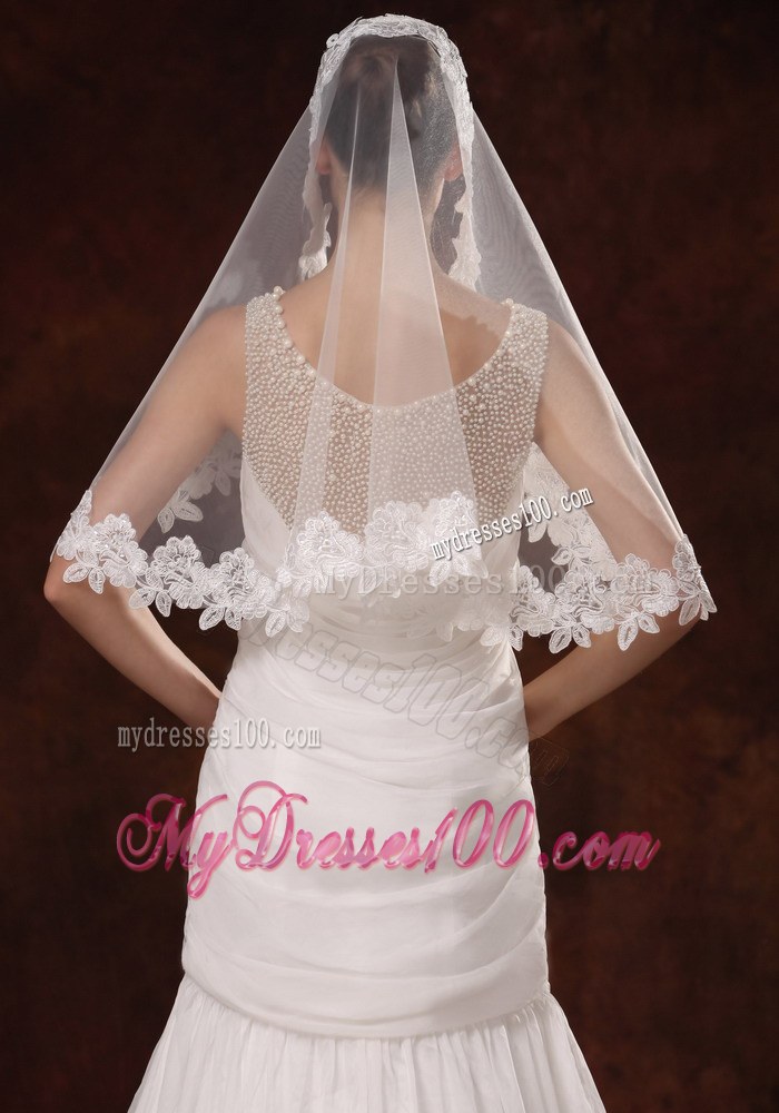 Modest Lace Tulle Bridal Veils For Wedding