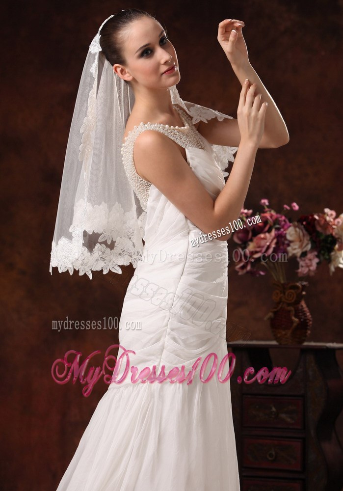 Modest Lace Tulle Bridal Veils For Wedding