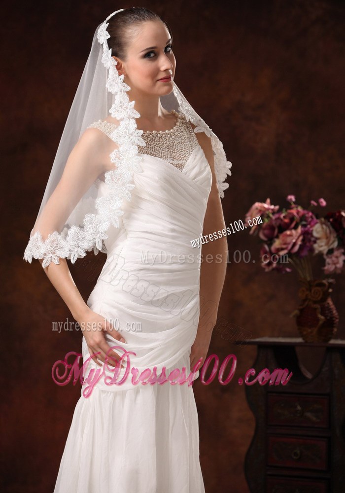 Modest Lace Tulle Bridal Veils For Wedding