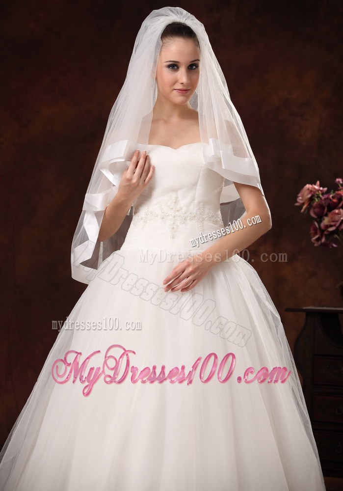 Modest Tulle And Taffeta Bridal Veil For Wedding