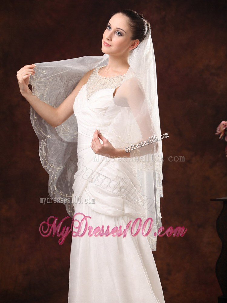 One-Tier Embroidery Tulle Graceful Wedding Veils