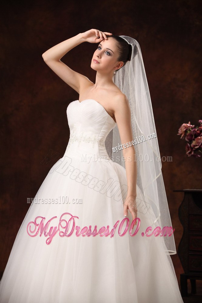 One-tier Organza Fingertip Wedding Veil