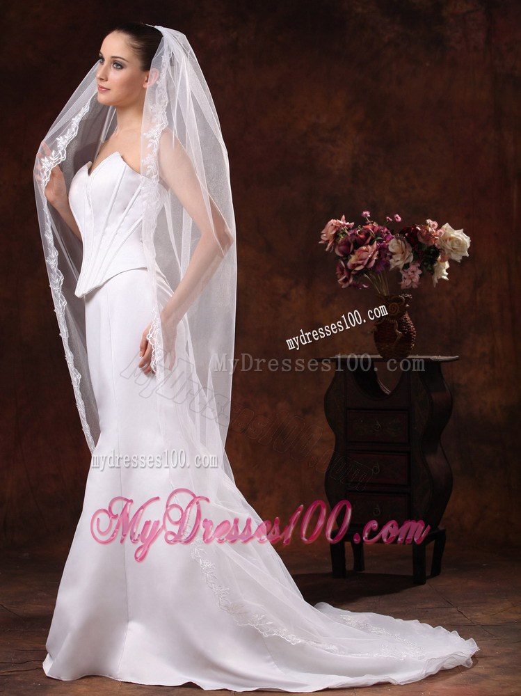 One-tier Tulle Cathedral Veil For Wedding