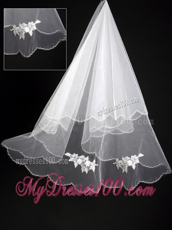 Organza Lace Appliques Bridal / Wedding Veil
