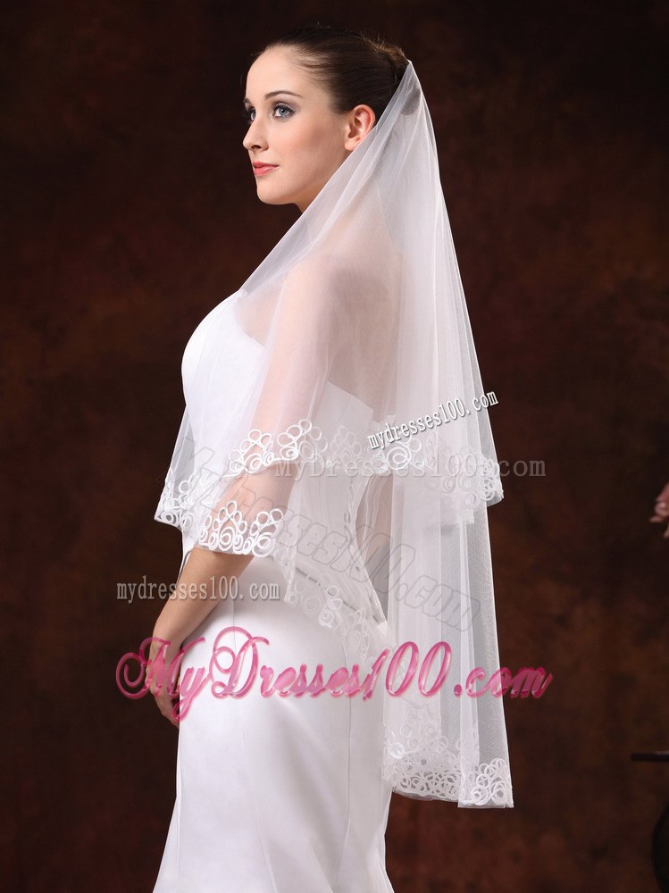 Perfect Applique Edge Organza Wedding Veil