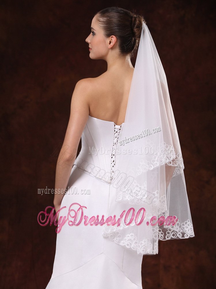 Perfect Applique Edge Organza Wedding Veil