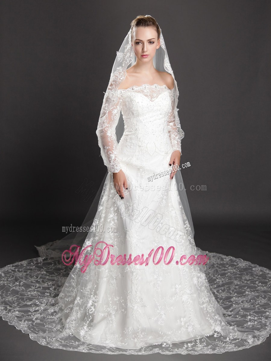 Perfect Lace Appliques Edge Organza Wedding Veil