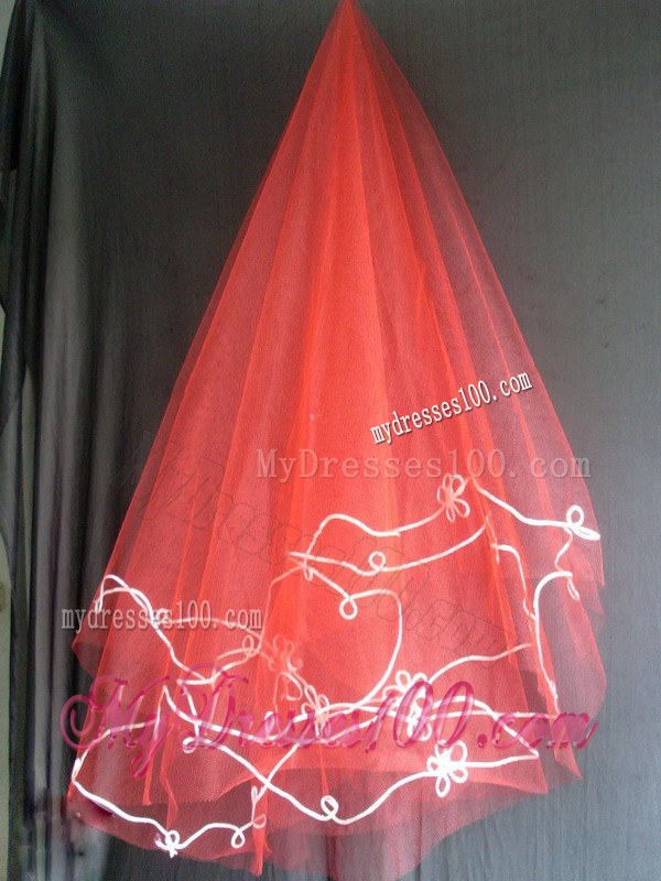 Red Tulle Wedding Veil