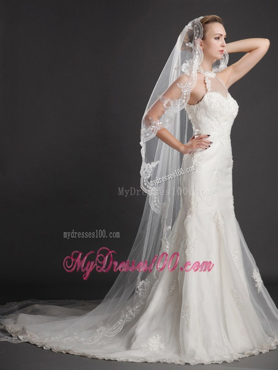 Royal Discount Tulle Bridal Veil With Lace