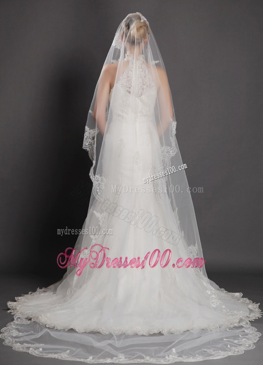 Royal Discount Tulle Bridal Veil With Lace