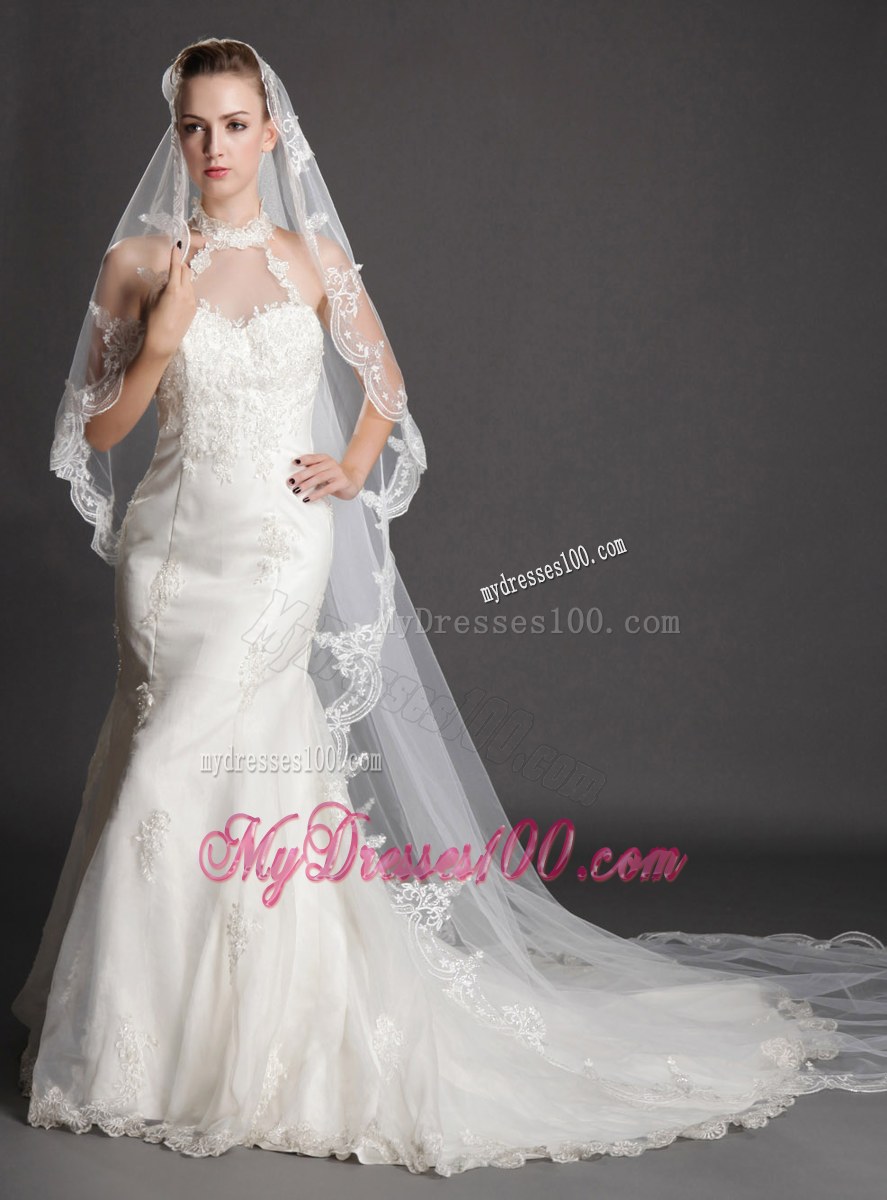 Royal Discount Tulle Bridal Veil With Lace