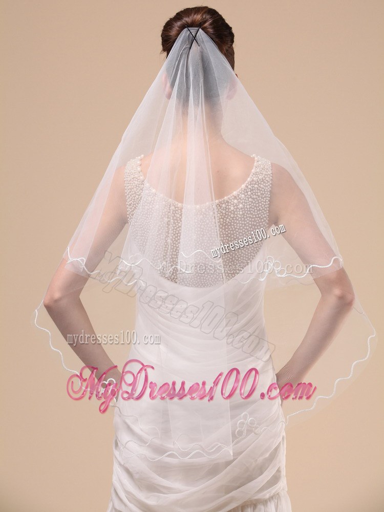 Royal Discount Tulle Ribbon Edge Bridal Veil For Wedding