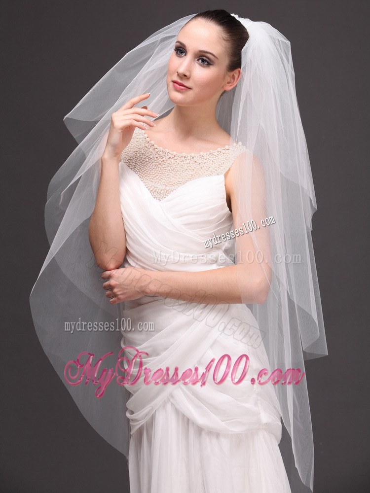 Three-tier Tulle Drop Veil For Wedding On Sale